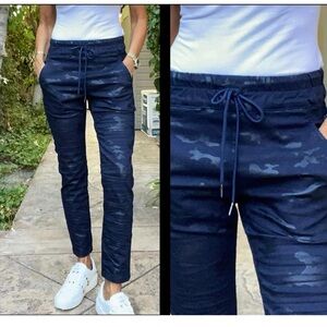 BEVY FLOG SHELY DRAWSTRING PANTS BLUE CAMO 30